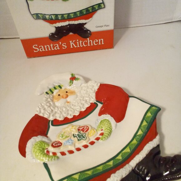 Fritz And Floyd Santa's Kitchen Canape Plate Christmas Cookies Holiday - Picture 12 of 13